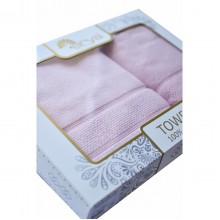 Набор полотенец Arya Poise с окантовкой 50х90, 70х140 - 2 шт, светло-розовый (TRK111000023161)