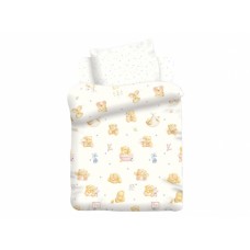 Комплект постельного белья Ecotton поплин детский 110х150 (8825/8826-1 Маленькі ведмедики)