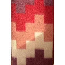 Одеяло VLADI Тетрис жаккардовое бело-сливовое-красно-розовое 140х205 см (220010)