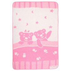 Одеяло VLADI жаккардовое детское Люкс розовое 100х140 см (220306)