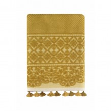 Полотенце Arya Noya жаккард бархатное с бахрамой 50х90 желтое (TR1006402)