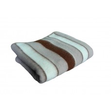Одеяло VLADI Полоса жаккардовое бело-серо-коричневое 140х205 см (220003)