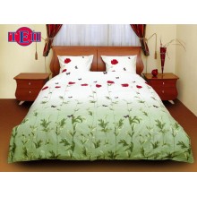 Комплект постельного белья ТЕП бязь двуспальный 180х215 (533 Маки зеленые)