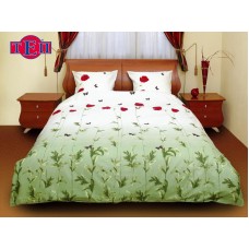 Комплект постельного белья ТЕП бязь двуспальный 180х215 (533 Маки зеленые)