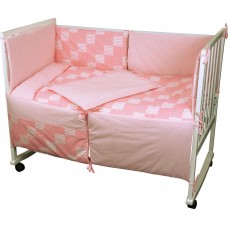 Комплект детского постельного белья РУНО 60х120 (977Клітинка_рожевий)
