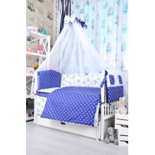 Комплект детского постельного белья Bepino Якорьки и сердечки синие  95х145 (ПЛ006)