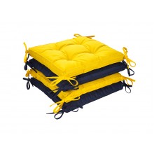 Подушки на стул DOTINEM COLOR комплект 4шт жёлто-синий 40х40 см (218254-1)